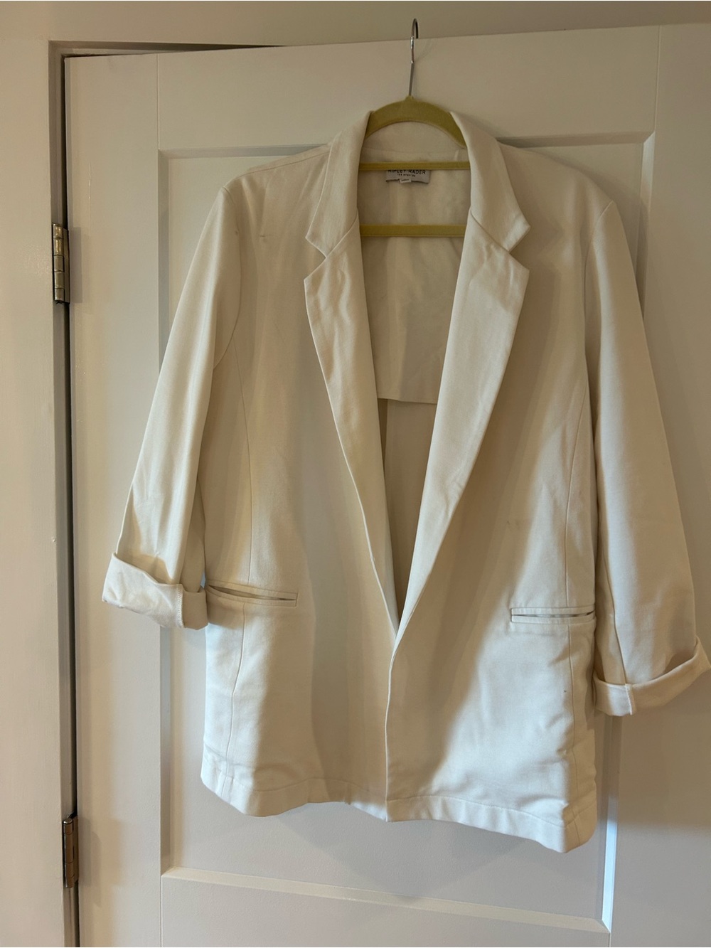 Women's Off-White Open-Front Blazer Jacket